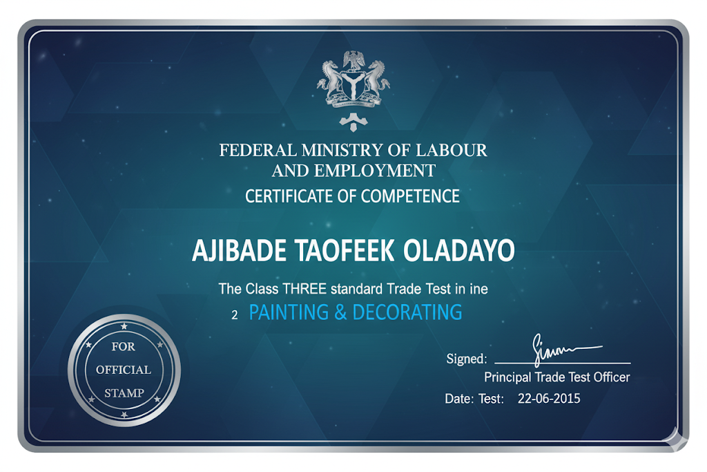 Trade Test Certificate